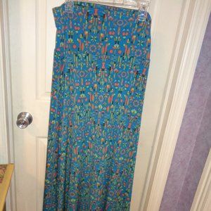 LuLaRoe maxi skirt size medium greens orange blue new without tags
